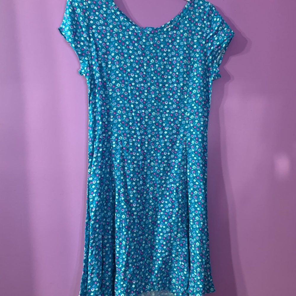 Light Blue Floral Print Dress